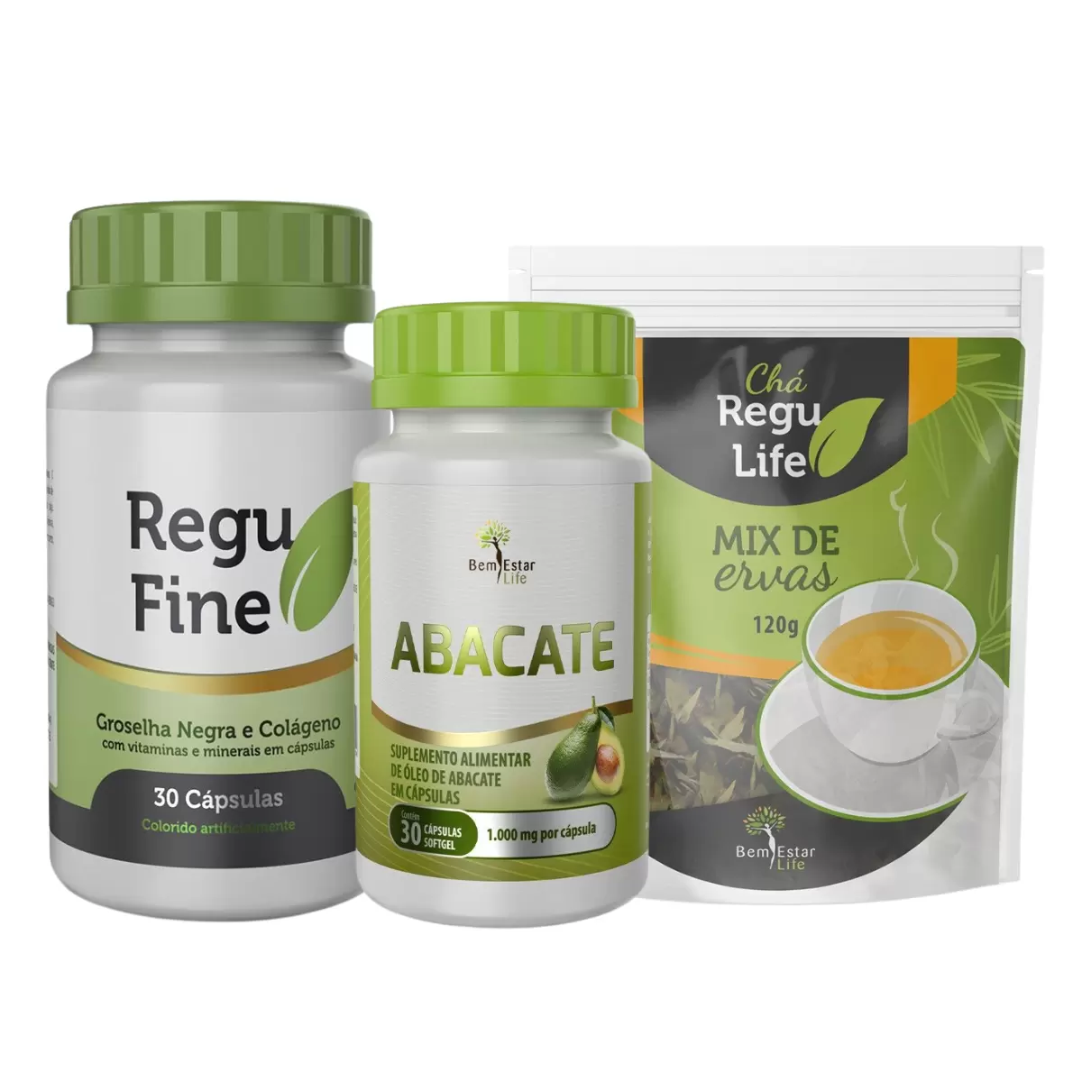 REGU FINE GROSELHA NEGRA ORIGINAL-CHÁ REGU LIFE E ABACATE 30 CAPS