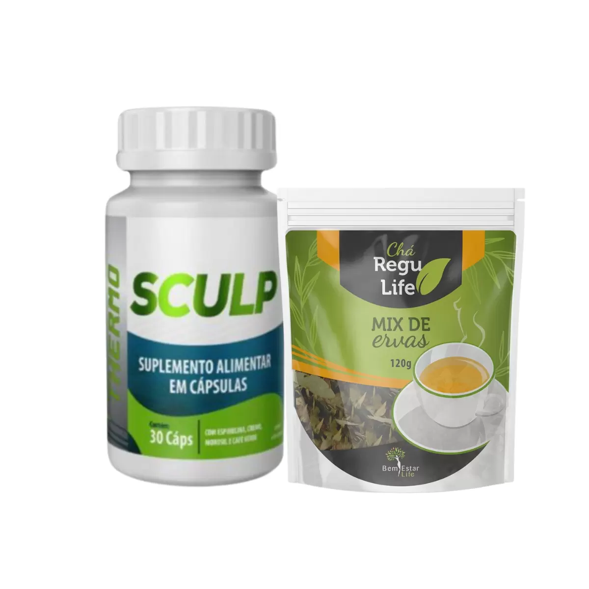 SCULP THERMO (EMAGRECEDOR) + CHÁ REGU LIFE 120 G
