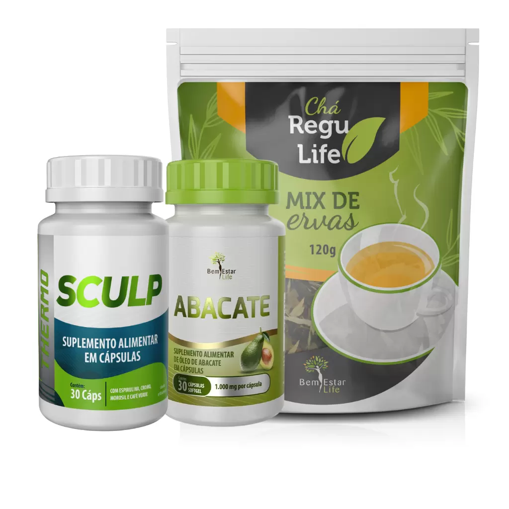 SCULP THERMO EMAGRECEDOR - CHÁ REGU LIFE - ABACATE 30 CAPSULAS