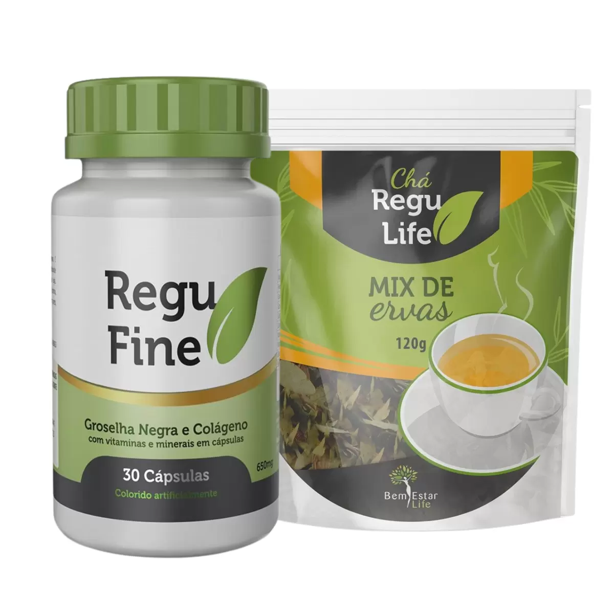 REGU FINE GROSELHA NEGRA ORIGINAL E CHÁ REGU LIFE 120G